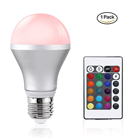 LED Light Bulb, Savvypixel 5W E26 RGB Color Changing LED Lamp with IR Remote Control, LED Dimmable Smart LED Bulbs for Birthday Party KTV Decoration Home Bar