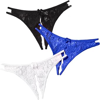 Milumia Women Sexy Panties Pack Crotchless Lingerie Cheeky Naughty Thongs Underwear Set