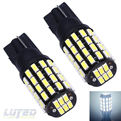 LUYED 2 X 650Lumens Super Bright 12-24v T10 3014 54-EX Chipsets W5W 194 168 2825 Led Bulbs,Xenon White