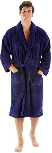 Men's Robe Microfiber Plush Fleece Bathrobe