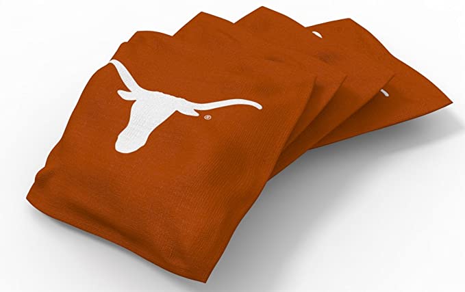 Wild Sports NCAA College Texas Longhorns Orange Authentic Cornhole Bean Bag Set (4 Pack)