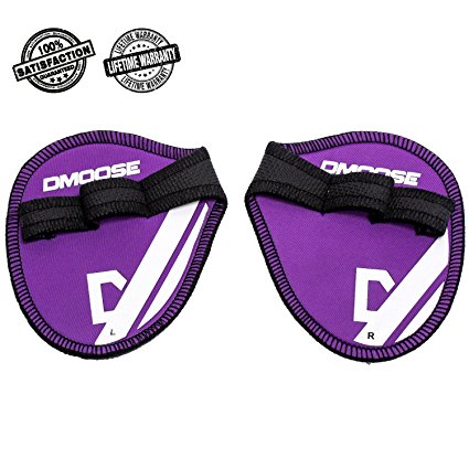 DMoose Fitness Palm Power Grips – Crossfit grip, Power Pads (Pair) – Pure Shark Skin with laminated non-slip, Rip-Resist - Weightlifting, Pull ups, Deadlifts, Squats & Bench Press – Heavy Duty Exercis