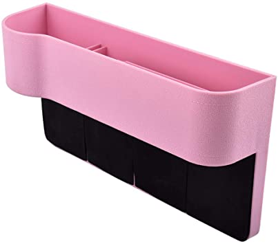 SUNMORN Car Seat Gap Organizer, Multifunctional with Small Cup Holder, Storage Box, NOT FIT Console Lower Than The Seat (Pink)