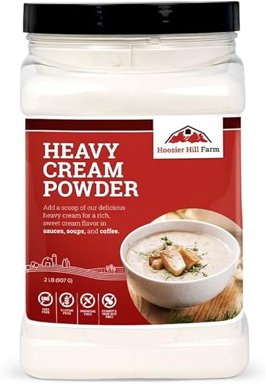 Heavy Cream Powder Jar, Hoosier Hill Farm (2 lbs) Gluten Free and Hormone Free