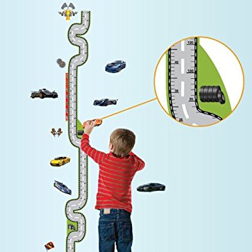 Domire Car Racing Growth Chart Height Chart Wall Decal Decor Sticker Removable Wall Decal For Baby Boys and Girls Nursery Children's Bedroom Kids Room Stickers Home Decor