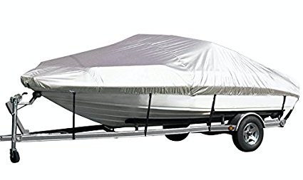 iCOVER Trailerable Boat Cover,Silver Reflective,Water Proof Heavy Duty, Fits V-HULL,TRI-HULL,Fish&Ski, Pro-Style, Fishing Boat, Runabout, Bass Boat Multiple sizes and colors, Silver Color, B5101