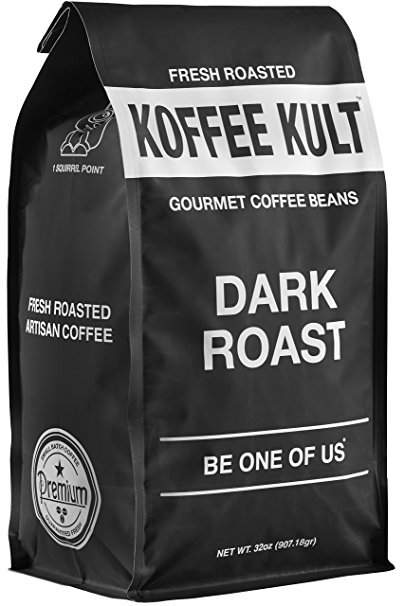 Koffee Kult DARK ROAST COFFEE BEANS - Roaster Direct with roast date (32oz DS)