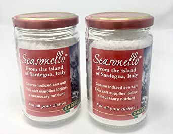 Coarse Sea Salt from Sardegna - Seasonello - (2 Pack) 10.58 oz - enriched with iodine