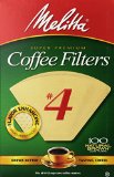 Melitta Cone Coffee Filters Natural Brown No 4 100-Count Filters Pack of 6