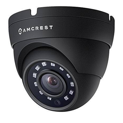 Amcrest Full HD 1080P 1920TVL Dome Outdoor Security Camera (Quadbrid 4-in1 HD-CVI/TVI/AHD/Analog), 2MP 1920x1080, 98ft Night Vision, Metal Housing, 3.6mm Lens 90° Viewing Angle, Black (AMC1080DM36-B)