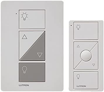 Lutron P-PKG1P-WH-R Caseta Clear Connect Plug-In Lamp Dimmer, Pico Remote Control, 100-Watt, White