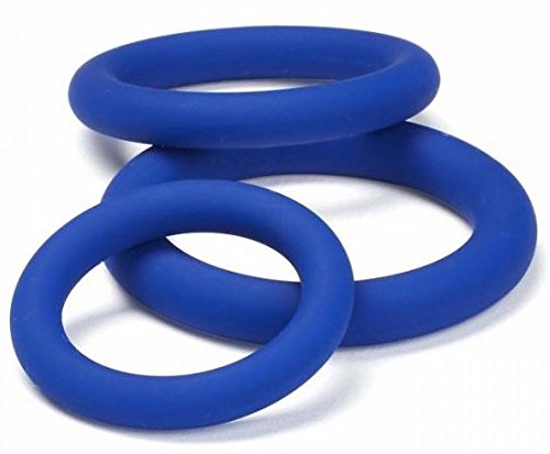 Premium Supply Co Super Soft Pure Silicone Penis Cock Ring Set - 100% Medical Grade Silicone - Erection Enhancing Penis Rings Tapered C-Ring - Bigger, Harder, Longer Penis - Adult Sex Toys Male Blue