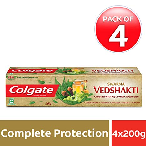 Colgate Swarna Vedshakti Toothpaste - 200gm (Pack of 4)