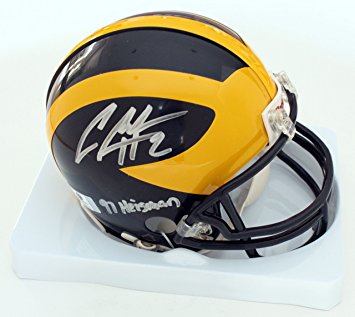 Charles Woodson Michigan Wolverines Signed Autographed Riddell Football Mini Helmet COA
