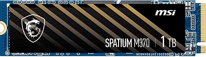 MSI SPATIUM M370 NVMe M.2 1TB SSD, 3D NAND Internal SSD, Read up to 2400(MB/s) and Write up to 1850(MB/s)