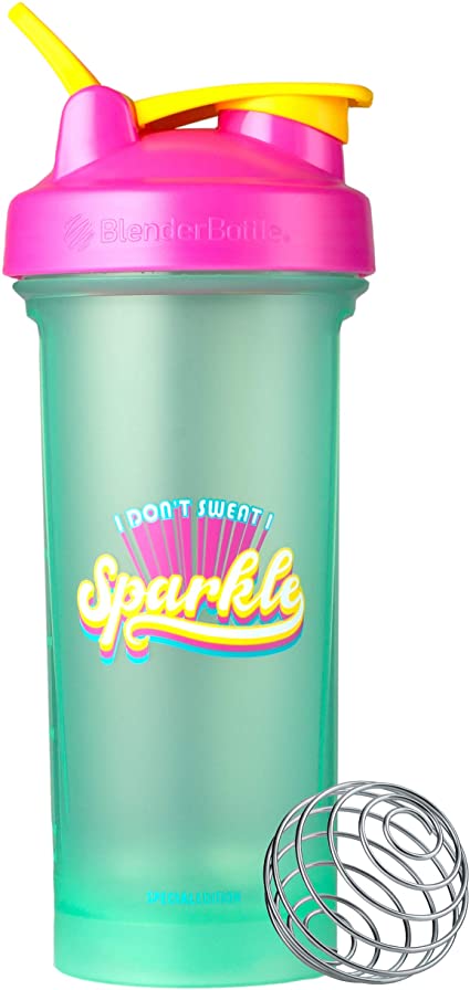 BlenderBottle Motivational Quote Classic V2 Shaker Bottle, 28oz, I Don't Sweat I Sparkle