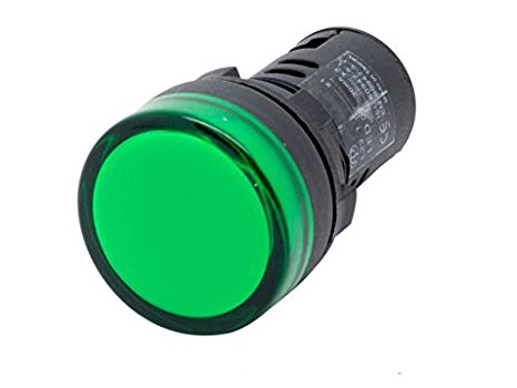 Alpinetech L22 Green 22mm AC LED Pilot Panel Indicator Light 120V
