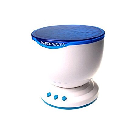 Night Light,Lazaga Ocean Wave Night Light, Projector&Music Player Blue Sea Daren Waves Projection Lamp Mini Portable Speaker and Aurora Master LED Lamp in Living Room Bedroom for Kids(Blue)