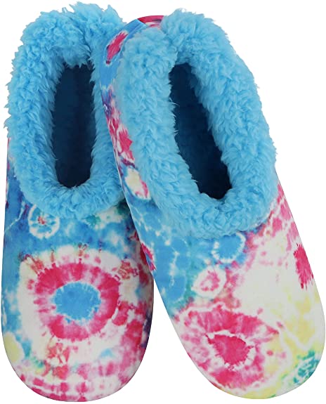 Snoozies Womens Slippers - Peace Out Tie Dye - Slippers for Women