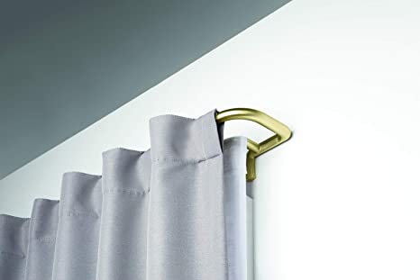 Umbra Twilight Double Curtain Rod Set – Wrap Around Design is Ideal for Blackout or Room Darkening Panels, 88 to 144-Inch, Brass