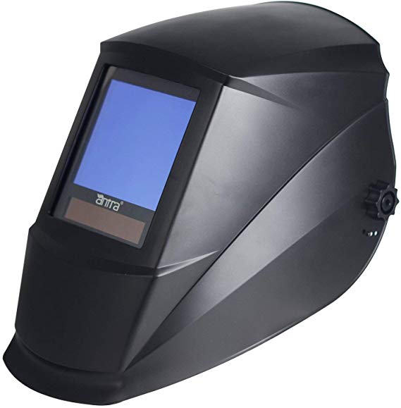 Antra Welding Helmet Auto Darkening A77D, Viewing Size 3.86X3.23", extended shade range 4/5-9/9-14 Great for TIG, MIG/MAG, MMA, Plasma, Grinding, Solar-Lithium Dual Power, 6 1 Extra lens covers