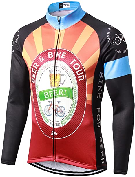 MR Strgao Men's Cycling Winter Thermal Jacket Windproof Long Sleeves Bike Jersey Bicycle Coat