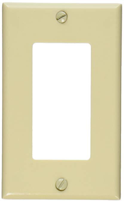 Leviton 80401-I 1-Gang Decora/GFCI Device Wallplate, Standard Size, Thermoset, Device Mount, Ivory