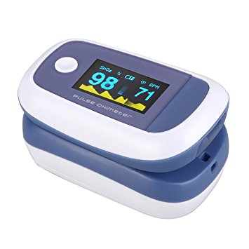 Fingertip Pulse Oximeter Blood Oxygen Sensor SpO2 Heart Rate Monitor with Large OLED Display