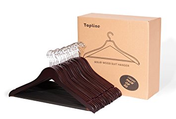Topline Classic Wood Suit Hangers - 20 Pack (Cherry)