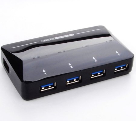 W·Z Super Speed 4-port USB 3.0 Hub 3-foot USB 3.0 Cable Included Backward Compatible with USB 2.0, 1.1 and Revision 1.0 USB HUB