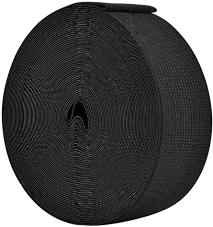 Braided Elastic Cord Band Spool for Sewing, Heavy Stretch Knit String for Sewing Crafts, Bedspread, Cuff and Jewelry Making (1/4" 40 Yards Black)