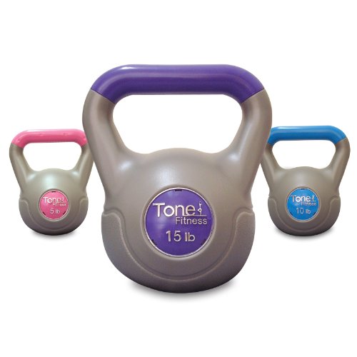 Tone Fitness Cement Filled Kettlebell Set - 30 lbs.