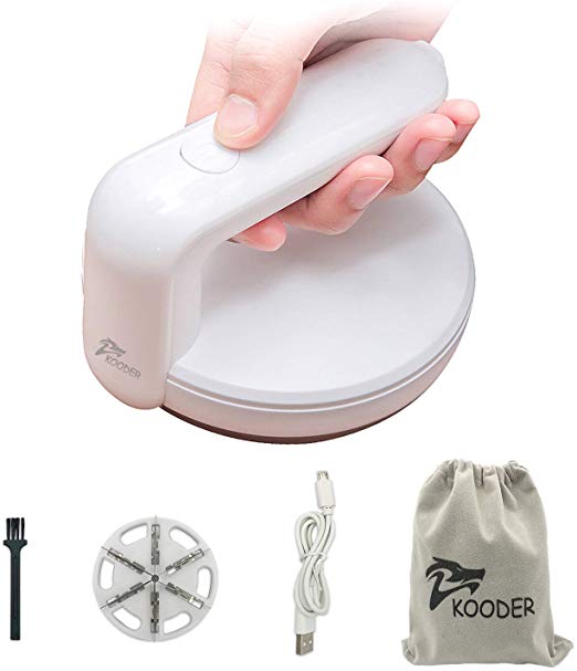 KOODER Sweater Shaver, USB Rechargeable Fabric Shaver, Large Capacity Battery Work 120min,Pilling Remover for Fabric Clothes,Blanket and Furniture