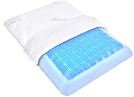 Bluewave Bedding Ultra Slim Max Cool-Gel Memory Foam Pillow with Bamboo Cover: 2.5-Inch Loft, Hypoallergenic Thin and Flat Pillow