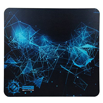 ENHANCE Extended Mouse Pad for Gaming with Hard ABS Plastic Optimized Tracking Surface , Non-Slip Rubber , Black and Blue Design – Works w/ Battlefield 1 , Dota 2 , League of Legends and More