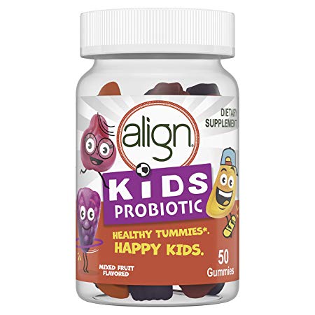 Align Kids Probiotic Supplement Gummies in Natural Fruit Flavors, for Children's Digestive Health, 50ct, #1 Recommended Probiotic Brand by Doctors