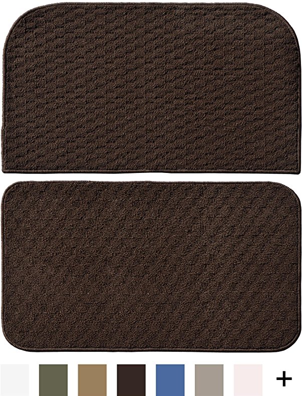 Garland Rug Town Square 2-Piece Kitchen Rug Set, 18-Inch by 28-Inch, Mocha