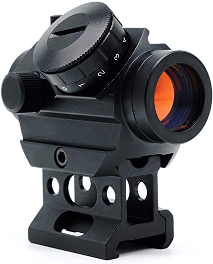Tactical Red Dot Sight 3-4 MOA Compact Red Dot Scope 1x22mm for Hunting with 1 inch Riser Mount Black