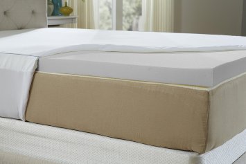 Natures Sleep Cool IQ Queen Size 2.5 Inch Thick, 4.5 Pound Density Memory Foam Mattress Topper with 18 Inch Fitted Cotton Cover