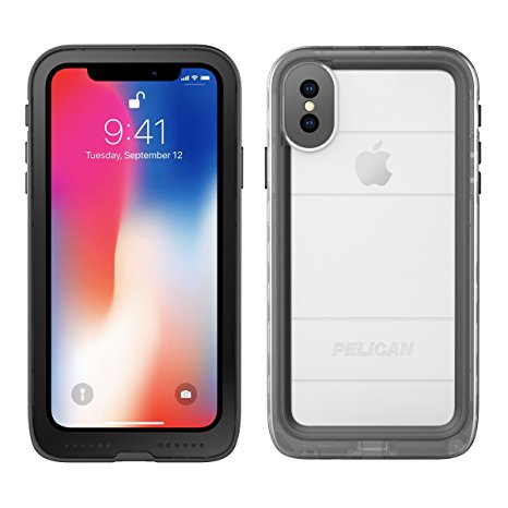 iPhone X Case | Pelican Marine Waterproof Case for iPhone X (Clear/Black)