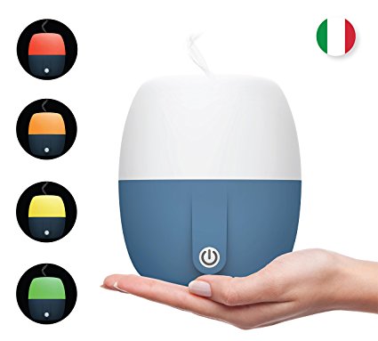 Best Anton Aroma, Scent and Fragrance Air Diffuser, Essential Oil ultrasonic Aromatherapy, Humidifier - Now with Italian Design, 140ml, Extra Long Cord, Timer, Auto Shut Off, Soft Paint, Color LED (Ocean blue)