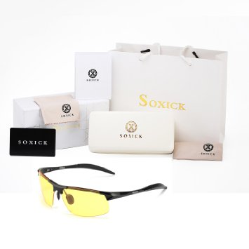 Soxick® Mens HD Metal Polarized Night Driving Glasses Sports Sunglasses