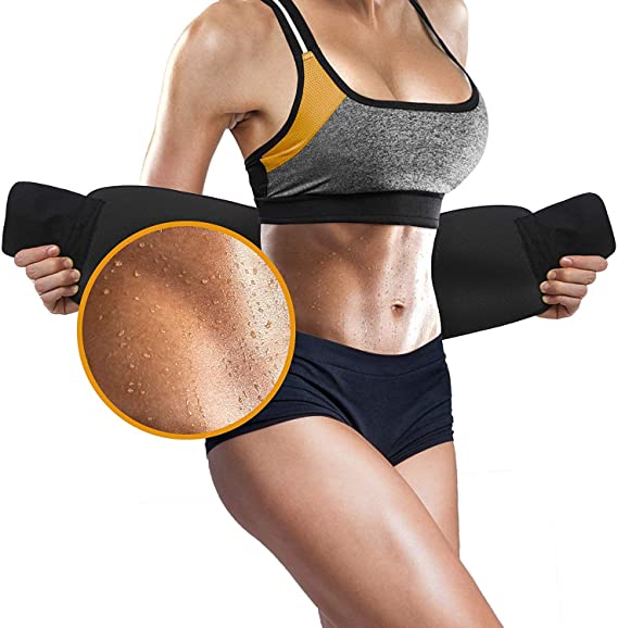 Perfotek Waist Trimmer Belt, Sweat Wrap, Stomach Slimmer, Low Back and Lumbar Support with Sauna Suit Effect