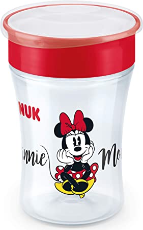 NUK Magic Cup Disney Sippy Cup, 8  Months, 360 Degree Anti-Spill rim, Bpa-Free, 230 ml, Minnie Mouse, with Lid