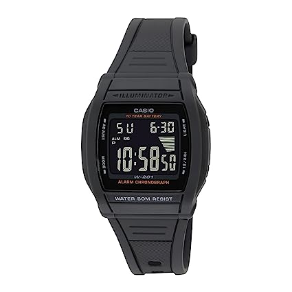 Casio Digital Black Dial Unisex's Watch-W-201-1BVDF