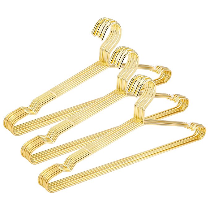 Jetdio 45CM Strong Metal Wire Hangers Clothes Hangers, Coat Hanger, Standard Suit Hangers, Metal Hangers, 30 Pack, Gold