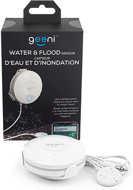 Geeni WiFi Water Leak Sensor and Alarm, Smart Water & Flood Sensor, Requires 2.4 GHz Wi-Fi, App Notifications, No Hub Required