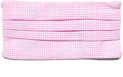 Fashion Face Mask Washable Reusable Made in USA (Light Pink Checkered)