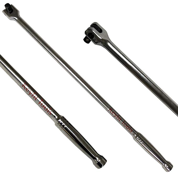 Keyfit Tools Breaker Bar, GUARANTEED FOR LIFE 1/2 Inch Drive 24" Long Premium Extra Heavy Duty Chrome Vanadium Heat Treated And Tempered For Maximum Strength. Cheater Bar Torque Wrench Extension