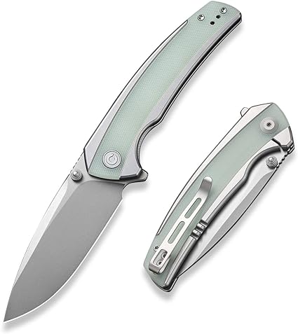 CIVIVI Teraxe Pocket Knife for EDC, 3.48-in Nitro-V Blade Stainless Steel With G10 Inlay Handle, Folding Knife Nested Frame Lock for Hiking Camping Fishing Work Outdoor (Natural)